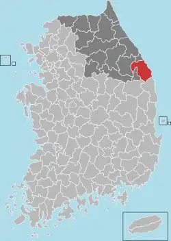 Location in South Korea