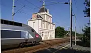 A TGV passing through the station