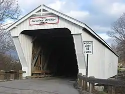 Geeting Covered Bridge, a historic site in the township