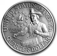 Reverse of the Bicentennial quarter, minted 1975–1976