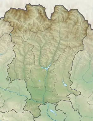 Map showing the location of Kazbegi National Park