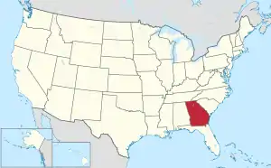 Map of the United States with Georgia highlighted