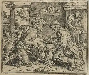 Print by Marcus Gheeraerts the Elder in De warachtighe fabulen der dieren, 1567