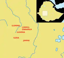 The five Oromo kingdoms of the Gibe region