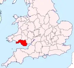 Glamorgan shown within England and Wales