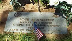 Grave of L/Cpl.Jose Francisco Jimenez (1946–1968).