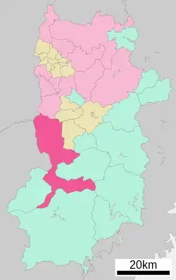 Location of Gojō in Nara Prefecture