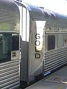 A Gold Class Sleeping Car (possibly ARM, ARL or ARJ) is pictured on the Ghan Service.