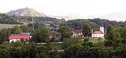 Gornja Težka Voda with St. Urban's Church (view from Verdun)