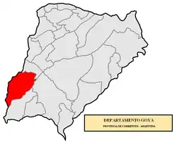 location of Goya Department in Corrientes Province