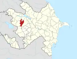 Map of Azerbaijan showing Goygol District