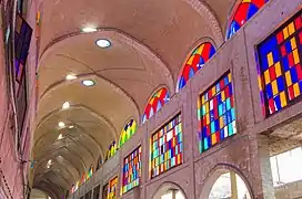 Stained glass inside the Grand Bazaar of Tehran