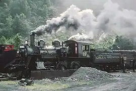 CN No. 89 when it operated for the Green Mountain Railroad in North Walpole, New Hampshire, on August 11, 1968