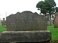 Gravestone of John Gemmell. He was a surgeon to the American Royal Reformers, fighting with the regular army in the American War of Independence.