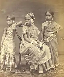 Image 24Tamil girls dressed in traditional attire, ca. 1870, Tamil Nadu, India. (from Tamils)