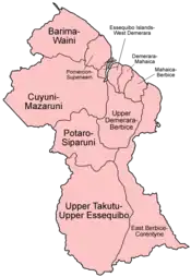 Regions in Guyana.