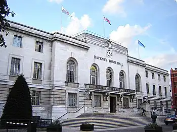 Hackney Town Hall is within the ward