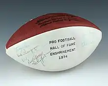 Image 34A football signed by the 1974 Pro Football Hall of Fame enshrinement class (from Pro Football Hall of Fame)