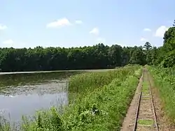 Fish pond next to the railway