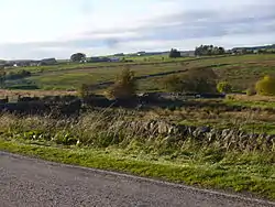 Part of Halton Lea Gate as viewed from the A689 road in October 2013.