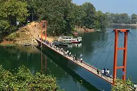 Image 37The District of Rangamati is a part of the Chittagong Hill Tracts and is one of the most beautiful districts of the country. Its beauty lies in the people, culture, landscape and lifestyle. The Hanging Bridge at Rangamti district, pictured here, is a famous landmark and tourist attraction of the district.Photo Credit: Shakhawat Hossen Shafat