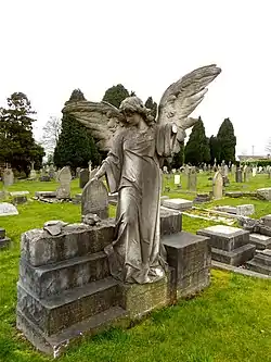 Stone angel in cemetery