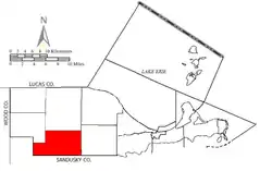 Location of Harris Township in Ottawa County