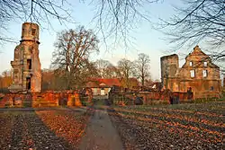 Schlossruine Pansevitz [de] in Kluis