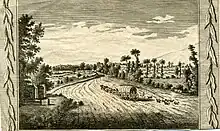 Image 16The Great North Road near High gate on the approach to London before turnpiking.  The highway was deeply rutted and spread onto adjoining land. (from Road transport)