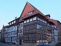 The Wernersches House (1606) is a half-timbered house with wood carvings in its façade.