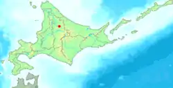 Location of Asahi in Hokkaido (Kamikawa Subprefecture)