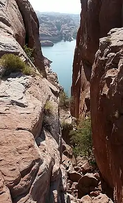 Hole-in-the-Rock, looking down at Lake Powell