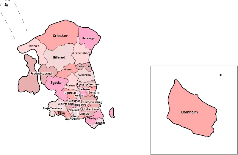 Municipalities of Region Hovedstaden