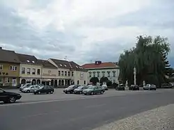 Town square with the town hall