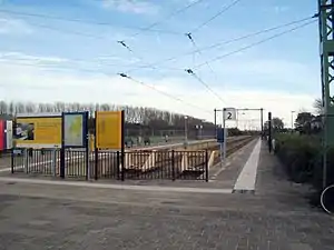 Terminus at Hoek van Holland Strand. Currently the station is inaccessible and the platforms and tracks are removed.