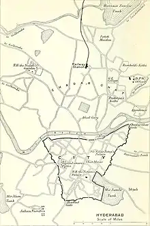 Map of Hyderabad, 1911