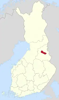 Location of Hyrynsalmi in Finland