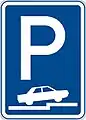 Parking partly on the pavement (at right angles or diagonal to traffic)