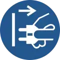 M006 – Disconnect mains plug from electrical outlet