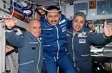 Dennis Tito, Talgat Musabayev, Yury Baturin, aboard the International Space Station