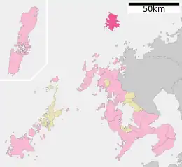 Location of Iki in Nagasaki Prefecture