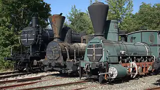 Südbahn 859, behind a Kaiserin Elisabeth Bahn locomotive.