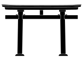 Daiwa or Inari torii – A myōjin torii with rings at the top of the pillars