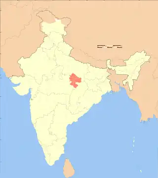 Location of Baghelkhand in India