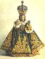 Infant Jesus of Prague, one of several miniature statues of an infant Christ that are much venerated by the faithful