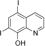 Skeletal formula of diiodohydroxyquinoline