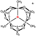 [Ir3N(SO4)6(H2O)3]4−, structurally related to basic iron acetate.