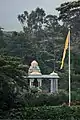 Iraivan Temple view from afar with flag