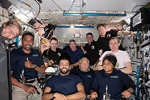 Crew from Ax-2 on board of the ISS.