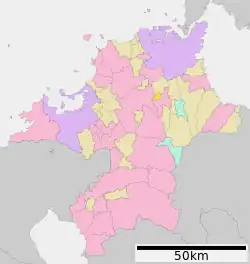 Location of Itoda in Fukuoka Prefecture